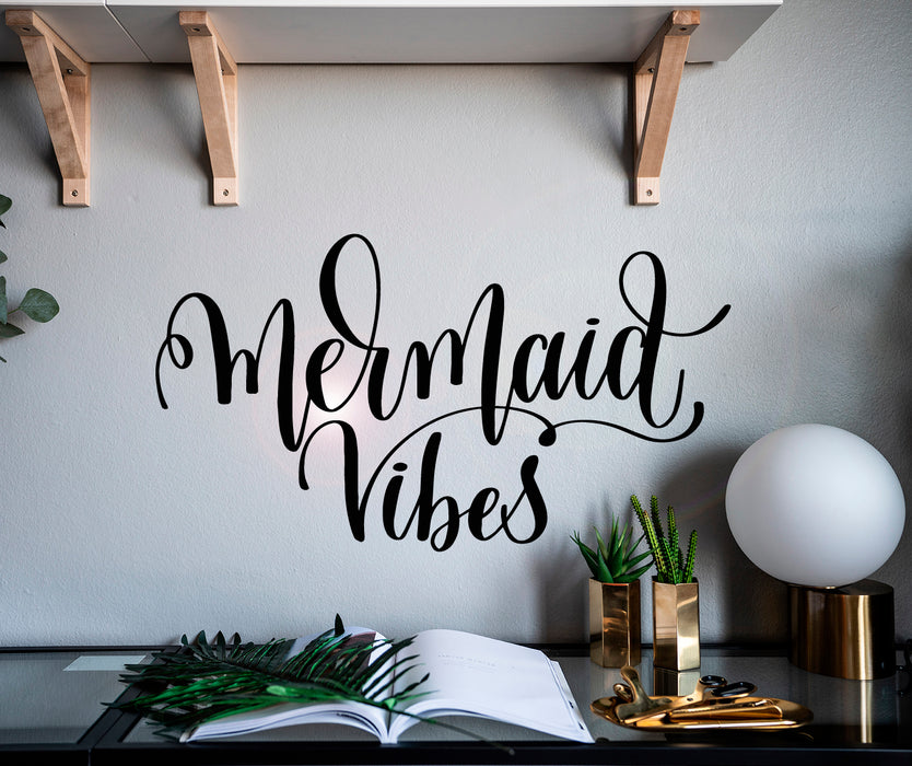Vinyl Wall Decal Letter Phrase Mermaid Vibes Decor Stickers Mural gz003