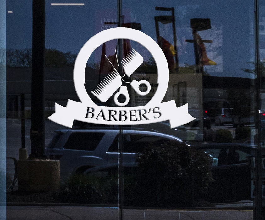 Window and Wall Sticker Barber Shop Decor Haircuts for Men Vinyl Decal (n678w)