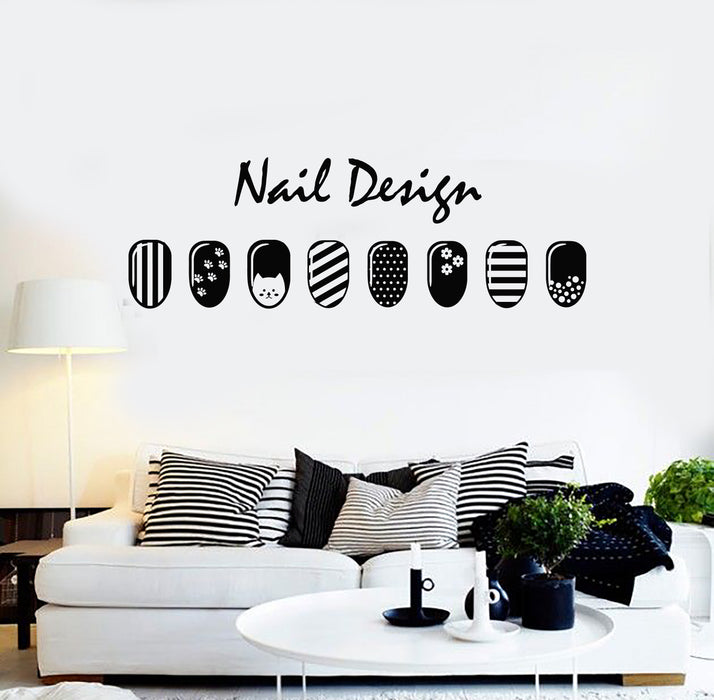Vinyl Wall Decal Beauty Nail Design Polish Manicure Fashion Stickers Mural (g1752)