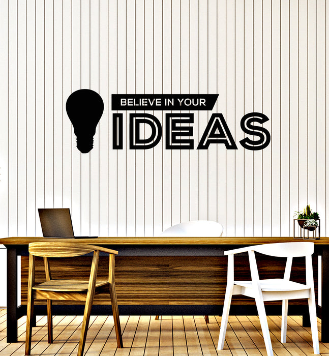 Vinyl Wall Decal Office Quote Teamwork Believe In Yours Idea Stickers Mural (g4422)