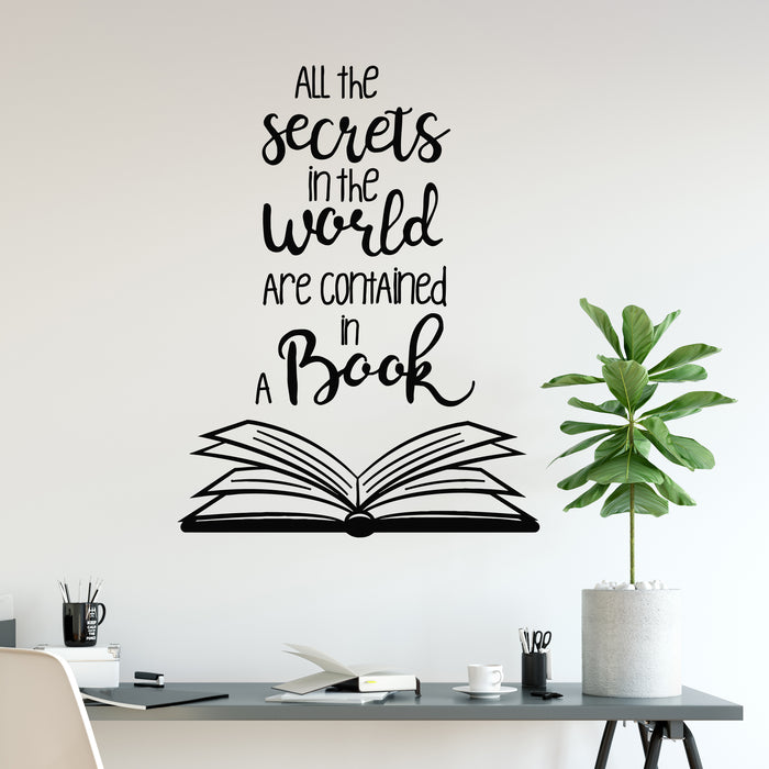 Vinyl Wall Decal Reading Room Books Shop Quote Library Stickers Mural (g1318)