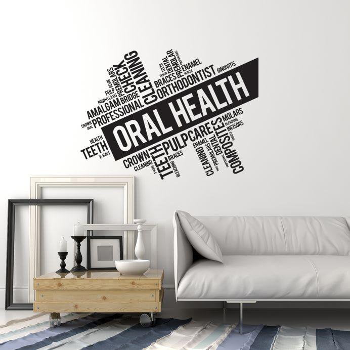 Vinyl Wall Decal Oral Health Words Cloud Dentistry Dentist Office Interior Dental Clinic Stickers Mural (ig5754)