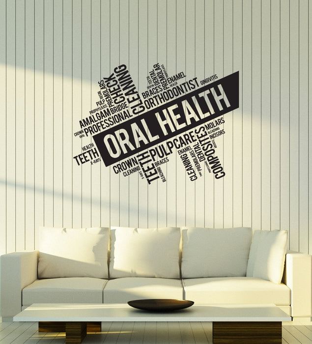 Vinyl Wall Decal Oral Health Words Cloud Dentistry Dentist Office Interior Dental Clinic Stickers Mural (ig5754)