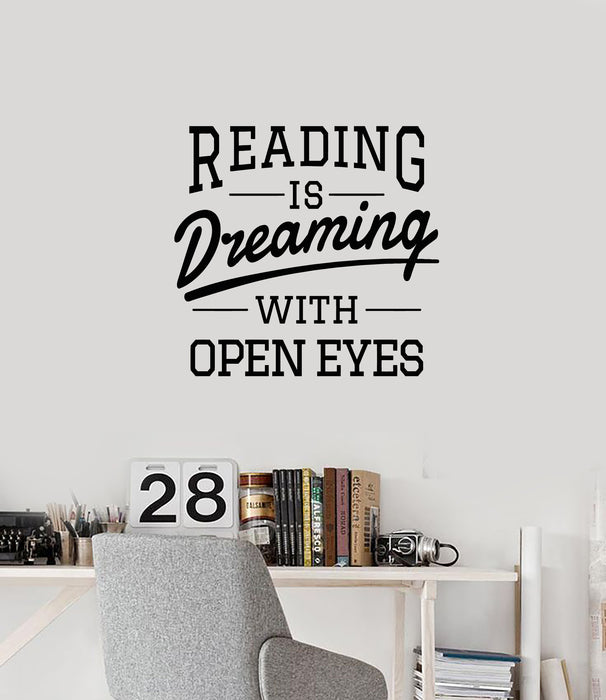 Vinyl Wall Decal Reading Room Bookworm Quote Book Store Stickers Mural (g4713)