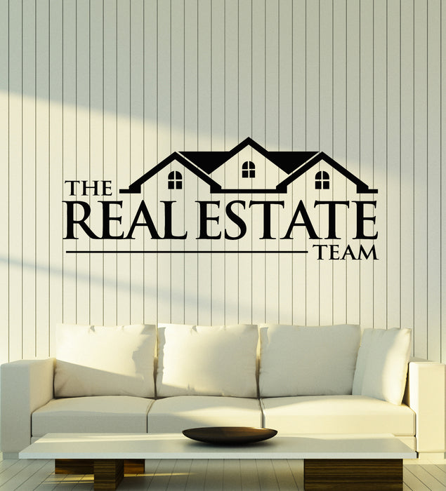 Vinyl Wall Decal Real Estate Team Agency Broker Agent Building Stickers Mural (g1478)