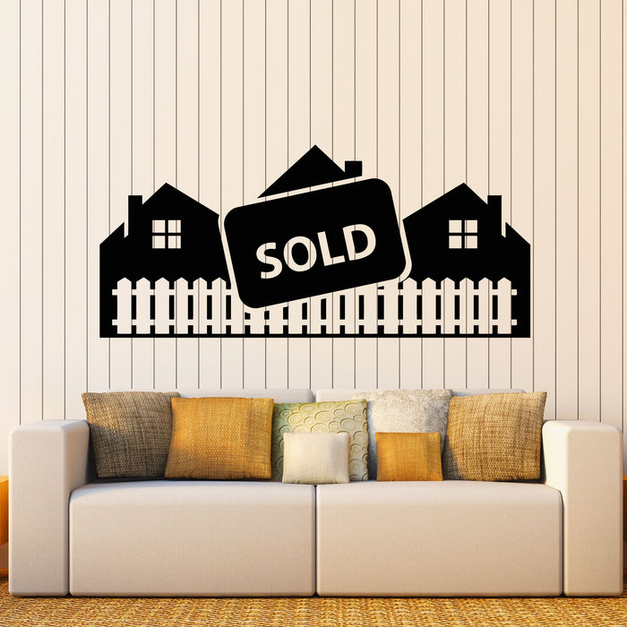 Vinyl Wall Decal Realtor Office Sold Real Estate Home Rent Broker Stickers Mural (g8128)