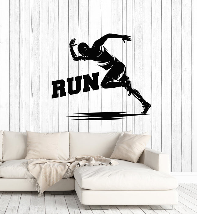 Vinyl Wall Decal Runner Run Marathon Athlete Sports Athletics Stickers Mural (ig5519)