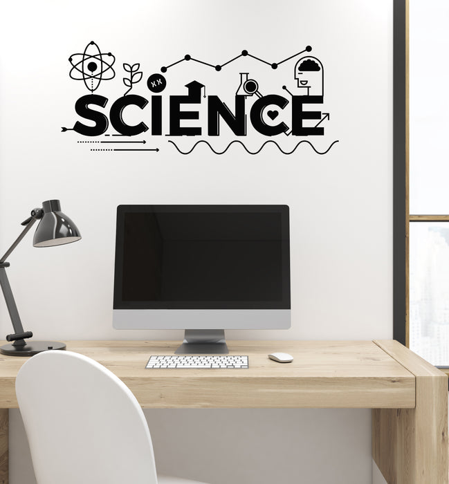 Vinyl Wall Decal Science Class Chemistry Physics Stem School Stickers Mural (g8031)