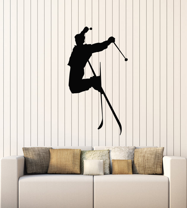 Vinyl Wall Decal Skiing Freestyle Skier Jump Extreme Sports  Stickers Mural (g4484)