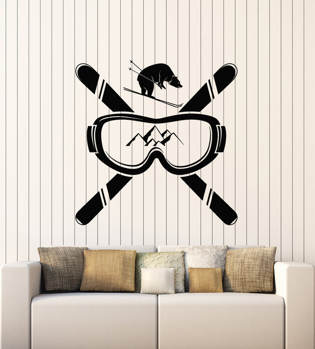 Vinyl Wall Decal Skiing Winter Sport Ski Freestyle Jump Extreme Stickers Mural (g7383)