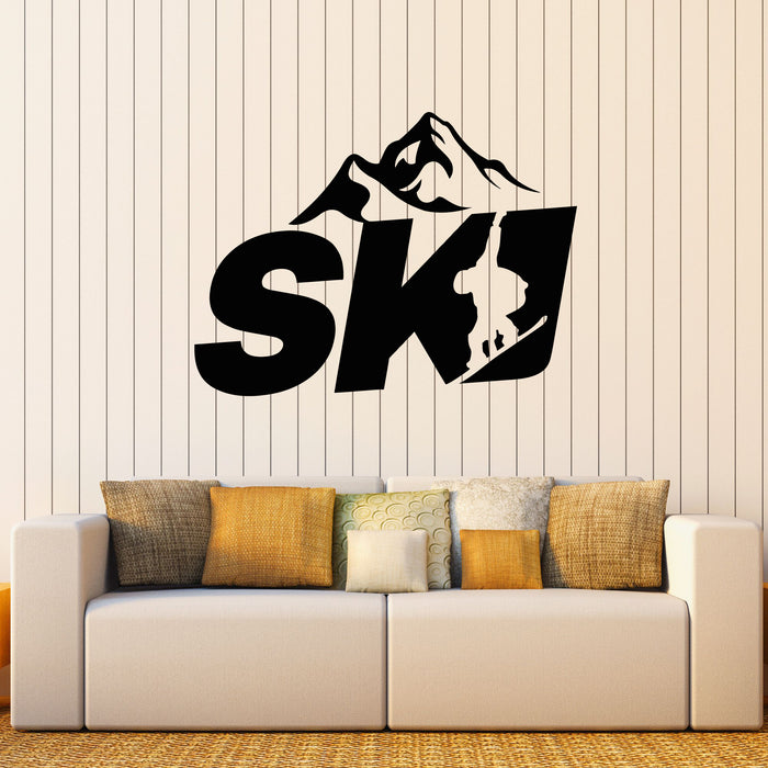 Vinyl Wall Decal Winter Sport Ski Mountain Extreme Sport Freestyle Stickers Mural (g8065)