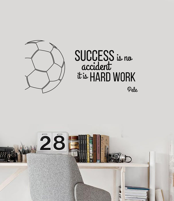 Vinyl Wall Decal Soccer Success Quote Sports Motivational Phrase Words Stickers Mural (ig6148)