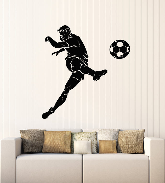 Vinyl Wall Decal Soccer Player Team Game Ball Sport Fan Club Stickers Mural (g7595)