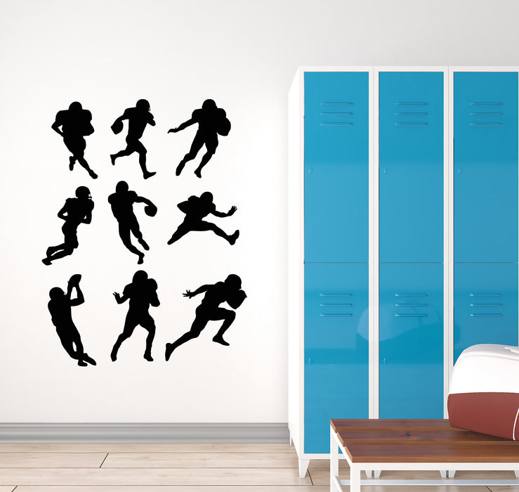 Vinyl Wall Decal American Football Patterns Players Game Ball Active Sport Stickers Mural (g8414)