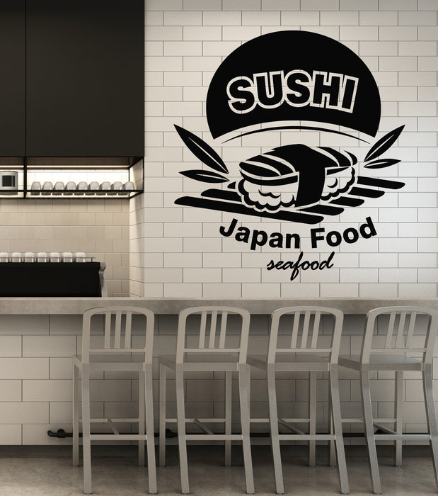 Vinyl Wall Decal Sushi Japan Food Seafood Restaurant Decor Stickers Mural (g6444)