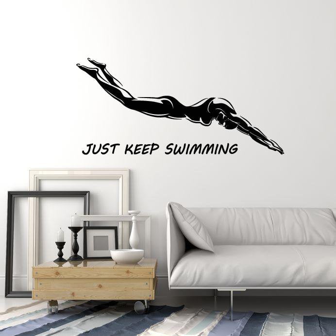 Vinyl Wall Decal Swimming Quote Swimmer Swim Sports Decor Art Stickers Mural (ig5466)