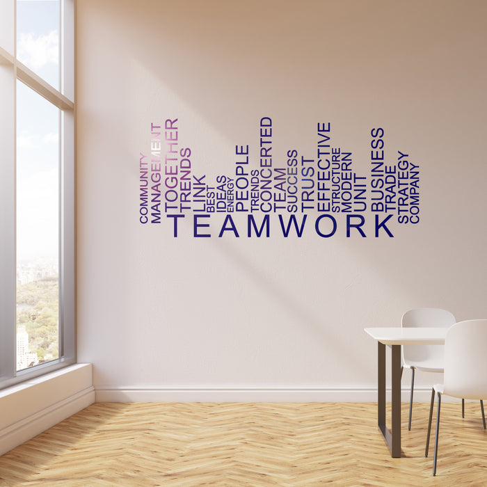 Vinyl Wall Decal Teamwork Words Business Office Decor Stickers Unique Gift (1609ig)