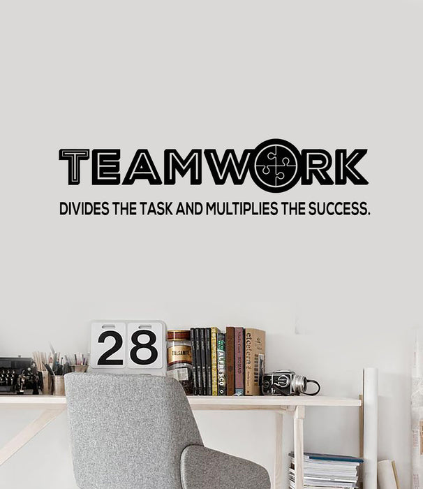 Vinyl Wall Decal Office Quote Teamwork Success Business Management Stickers Mural (g4285)