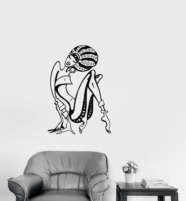 Vinyl Wall Decal Cartoon African Woman Abstract Girl Stickers (3374ig)