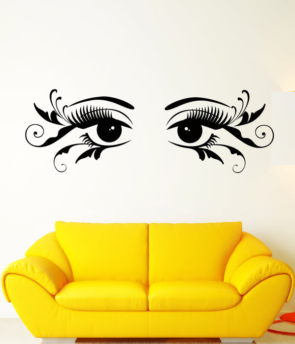 Vinyl Wall Decal Anime Cartoon Girl Eyes Eyelashes Makeup Stickers Unique Gift (1796ig)
