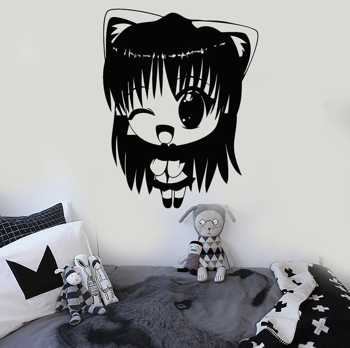 Vinyl Wall Decal Manga Anime Girl Kids Room Stickers Mural Unique Gift (ig4260)