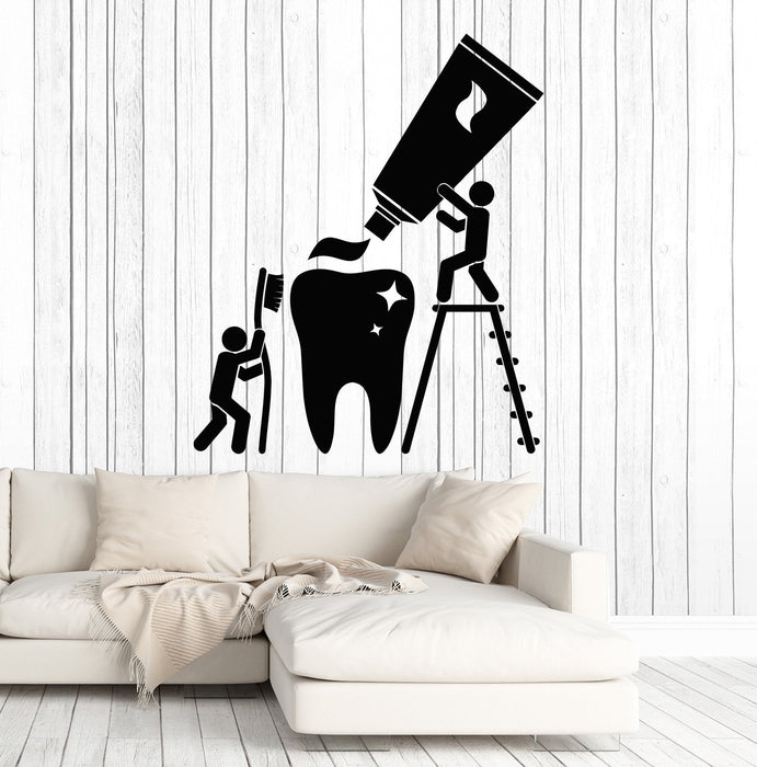 Vinyl Wall Decal Health Teeth Cleaning Dentist Bathroom Stickers Unique Gift (ig4663)