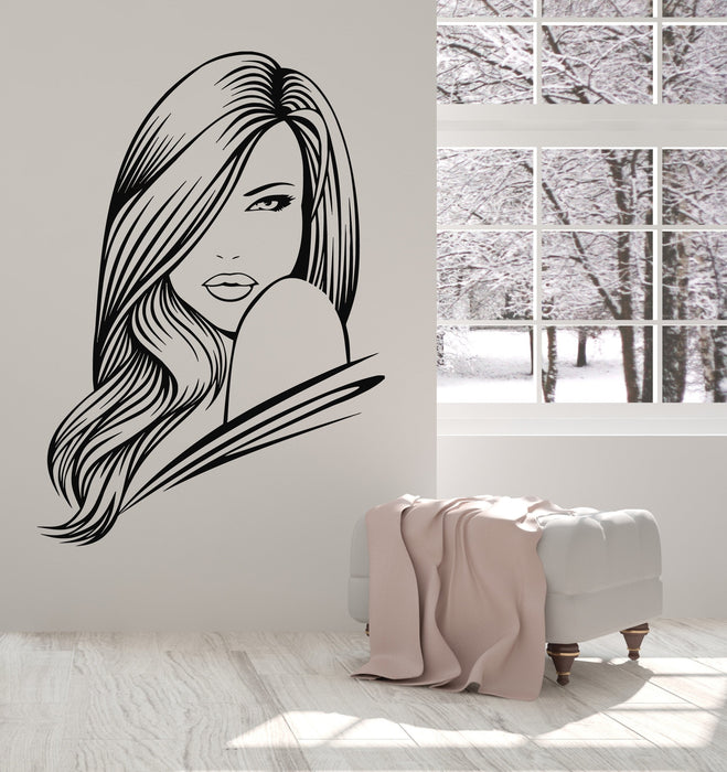 Vinyl Wall Decal Beautiful Woman Hair Salon Lips Beauty Spa Stickers Unique Gift (ig756)