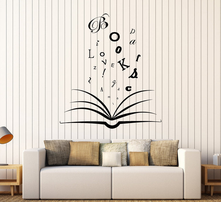 Vinyl Wall Decal Books Library Bookstore Reader Writer Stickers Unique Gift (826ig)