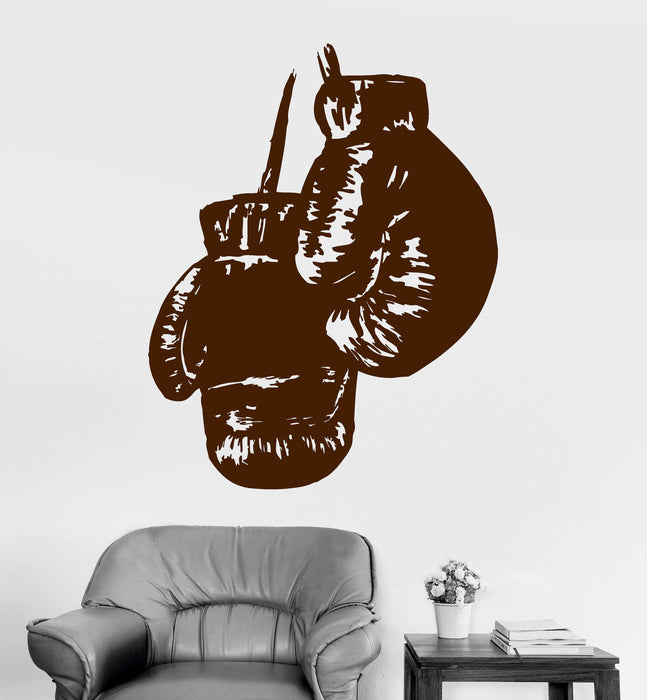 Vinyl Wall Decal Boxing Gloves Boxer Sports Stickers Mural Unique Gift (ig4078)