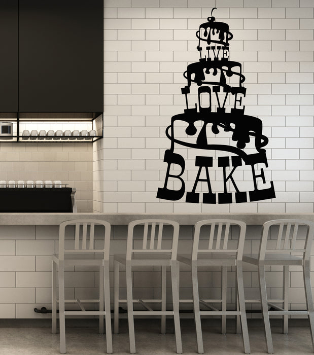 Vinyl Wall Decal Bakery Bakehouse Quote Logo Cake Stickers (3441ig)