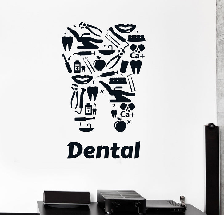 Vinyl Wall Decal Dental Clinic Dentists Tooth Tools Stickers Unique Gift (ig4298)