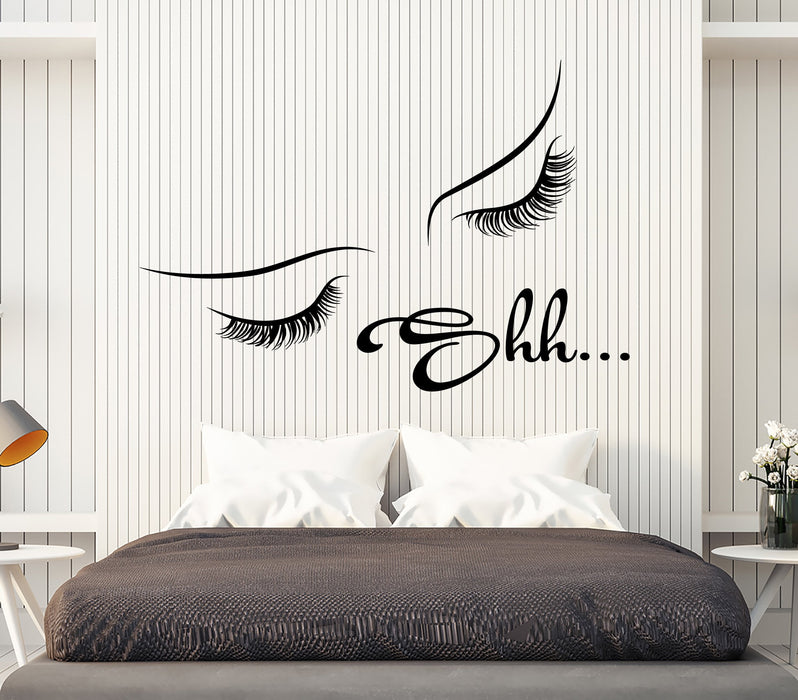 Vinyl Wall Decal Girl Eyebrows And Eyelashes Dream Shh Bedroom Decor Stickers Unique Gift (2044ig)
