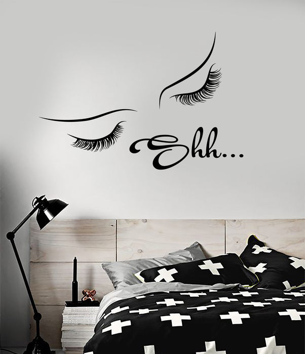 Vinyl Wall Decal Girl Eyebrows And Eyelashes Dream Shh Bedroom Decor Stickers Unique Gift (2044ig)