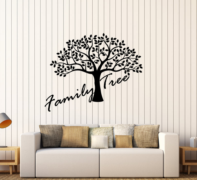 Vinyl Wall Decal Family Tree Logo Leaves Interior Design Stickers (3557ig)