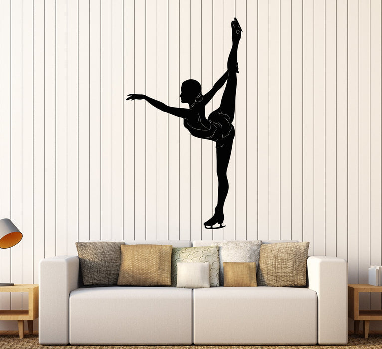 Vinyl Wall Decal Figure Skating Sports Skates Girl On Ice Stickers Unique Gift (1969ig)