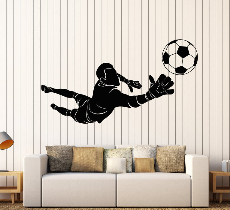 Vinyl Wall Decal Soccer Goalkeeper Player Ball Sport Stickers (2205ig)