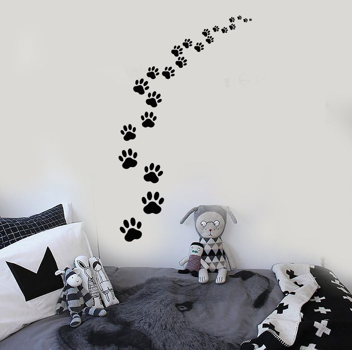 Vinyl Wall Decal Footprints Paws Animal Pet Cat Dog Pet Grooming Large Interior ig3829