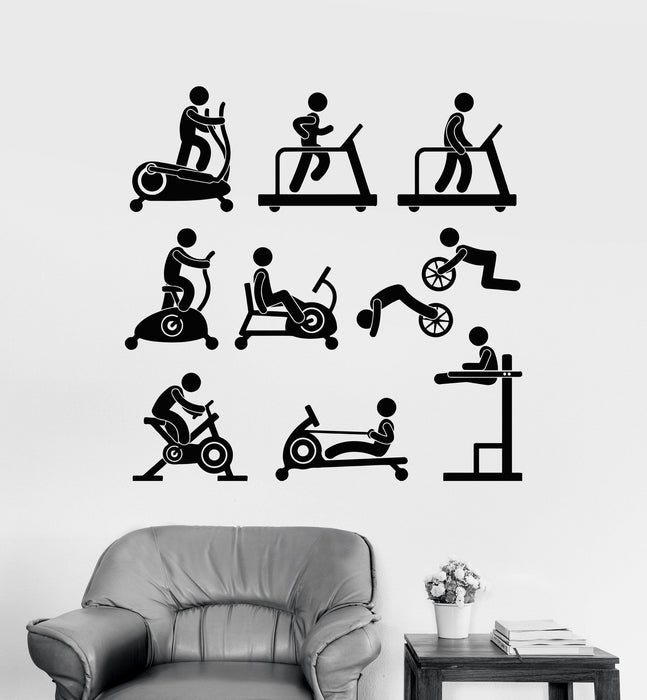 Vinyl Wall Decal Sports Gym Fitness Equipment Motivation Decor Stickers Unique Gift (117ig)