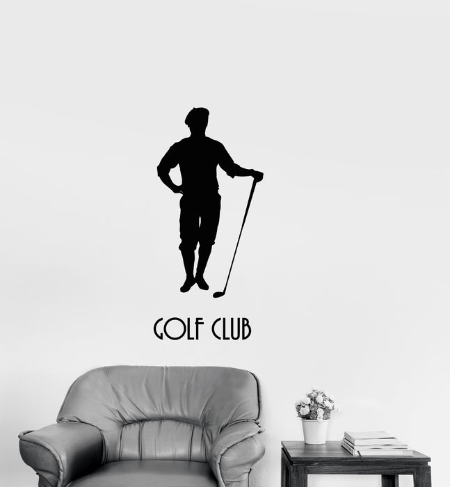 Vinyl Wall Decal Golf Club Logo Game Vintage Retro Golfer Stickers (3686ig)