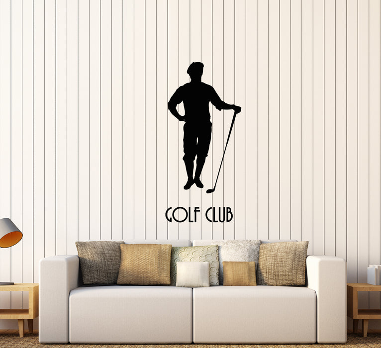 Vinyl Wall Decal Golf Club Logo Game Vintage Retro Golfer Stickers (3686ig)