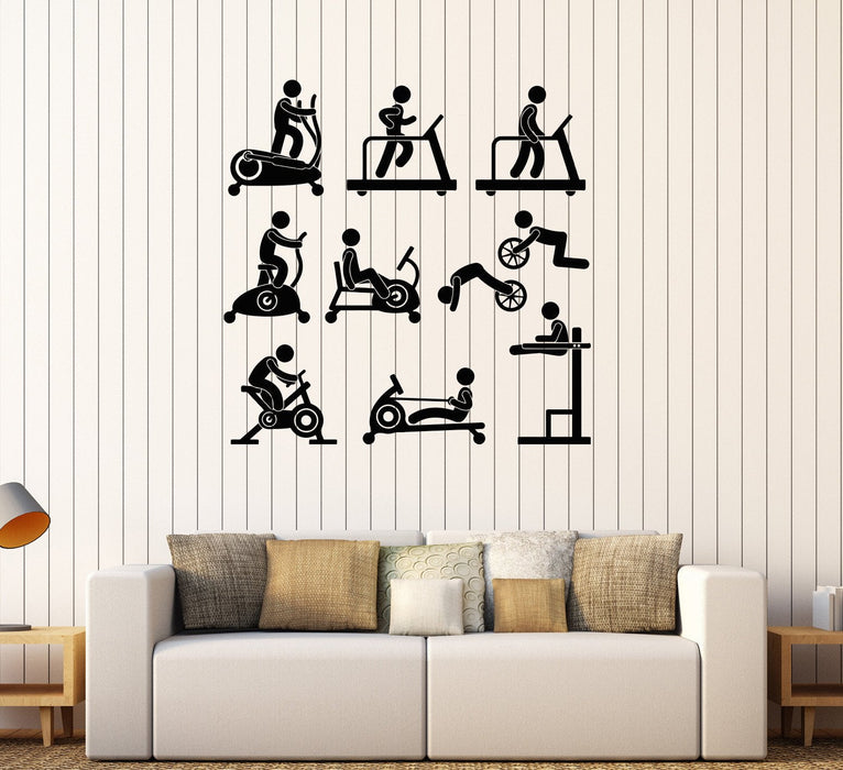 Vinyl Wall Decal Sports Gym Fitness Equipment Motivation Decor Stickers Unique Gift (117ig)