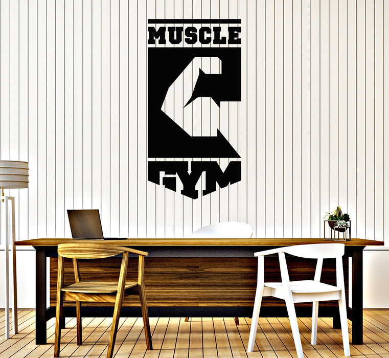 Vinyl Wall Decal Muscle Gym Logo Fitness Club Sports Stickers Unique Gift (333ig)