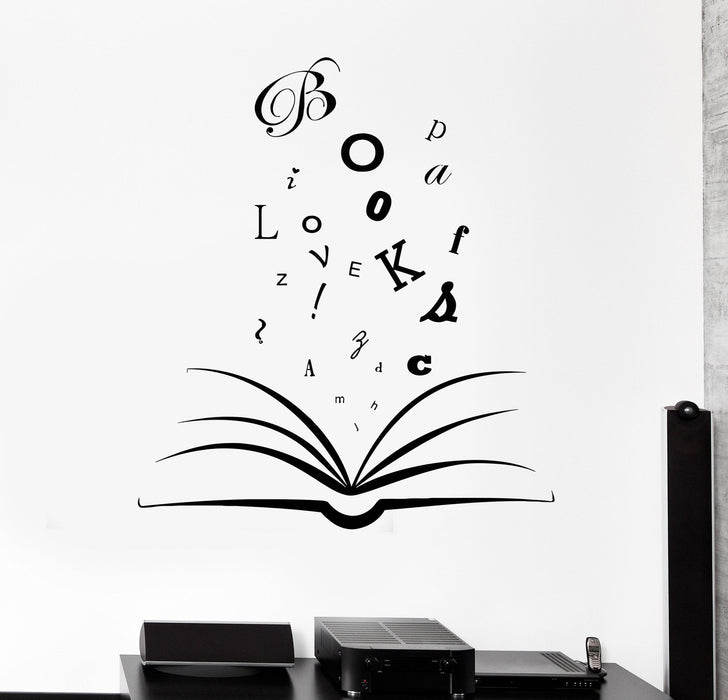 Vinyl Wall Decal Books Library Bookstore Reader Writer Stickers Unique Gift (826ig)