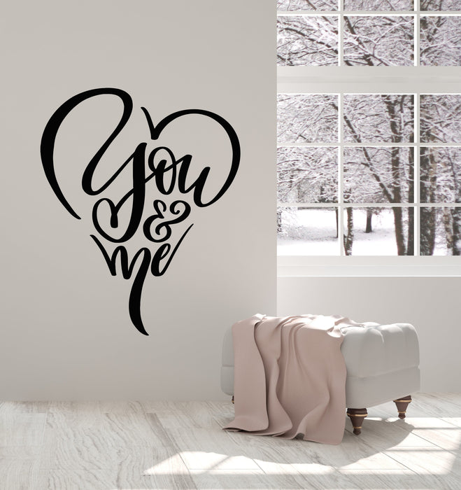 Vinyl Wall Decal Quote Words Love You And I Bedroom Decor Stickers (2800ig)