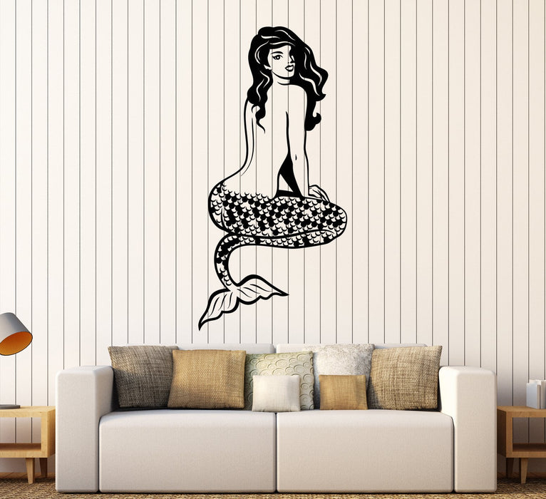 Vinyl Wall Decal Sexy Naked Mermaid Pin Up Sea Style Stickers Unique Gift (1612ig)