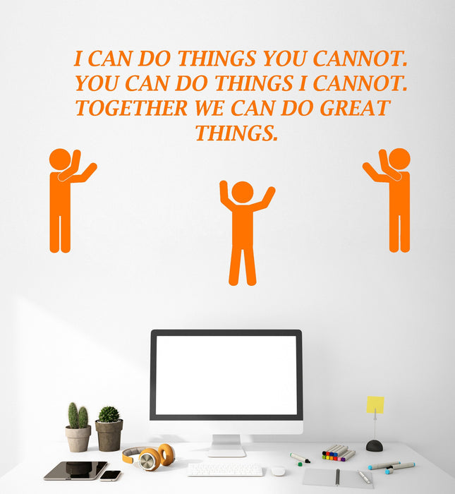 Vinyl Wall Decal Motivation Quote Office Team Teamwork Inspire Stickers Unique Gift (ig4718)