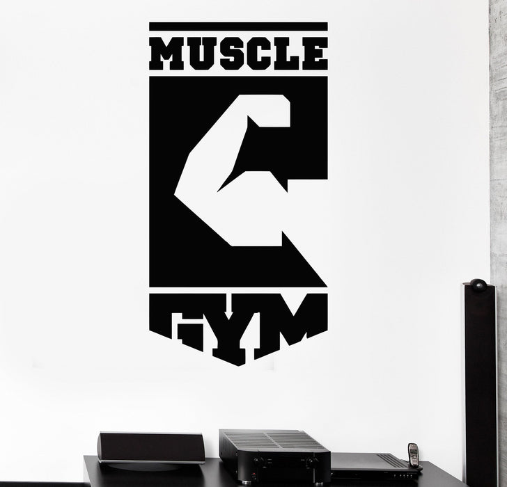 Vinyl Wall Decal Muscle Gym Logo Fitness Club Sports Stickers Unique Gift (333ig)