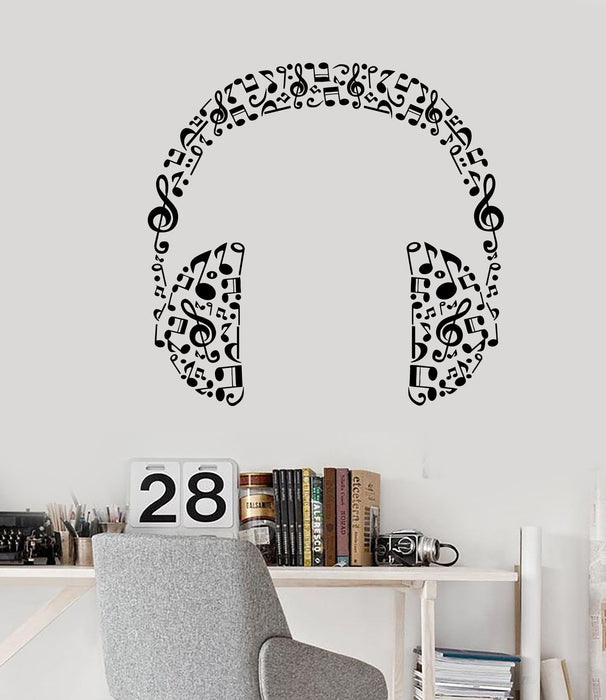 Vinyl Wall Decal Headphones Music Musical Room Art Stickers Unique Gift (426ig)