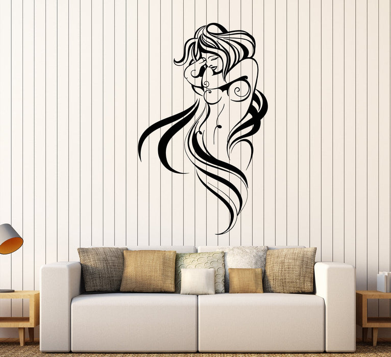 Vinyl Wall Decal Sexy Hot Naked Woman Breast Beautiful Body Stickers Unique Gift (1710ig)