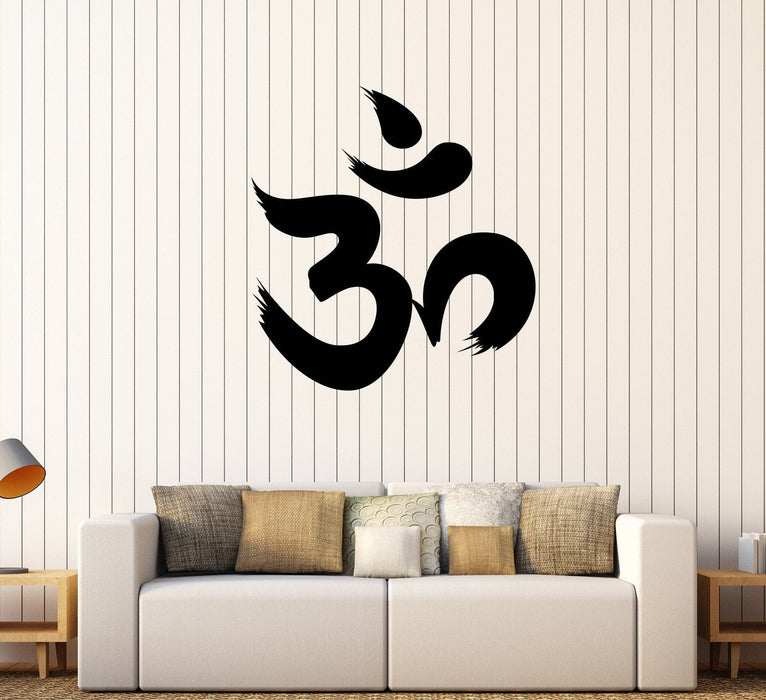 Hindu Vinyl Wall Decal Om Character Sanskrit Hinduism Stickers Unique Gift (151ig)